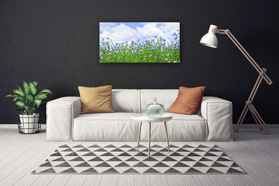 Canvas print Flowers nature purple green