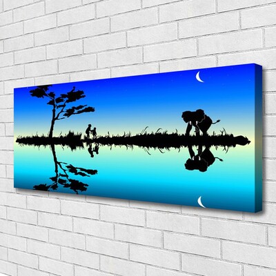 Canvas print Abstract art black blue purple