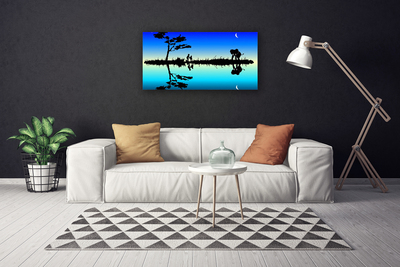 Canvas print Abstract art black blue purple