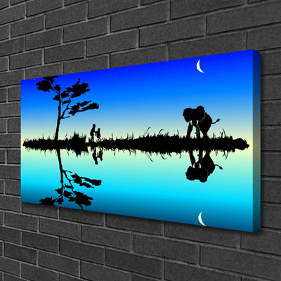 Canvas print Abstract art black blue purple