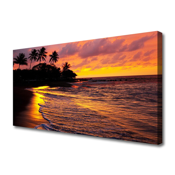 Canvas print Sea landscape yellow black