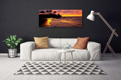 Canvas print Sea landscape yellow black