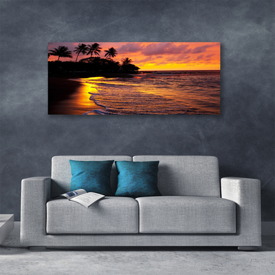 Canvas print Sea landscape yellow black