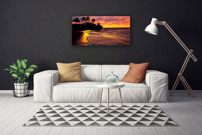 Canvas print Sea landscape yellow black