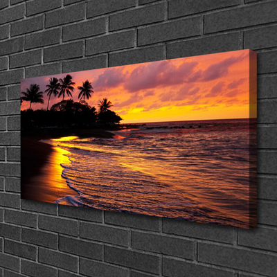 Canvas print Sea landscape yellow black