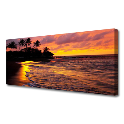 Canvas print Sea landscape yellow black