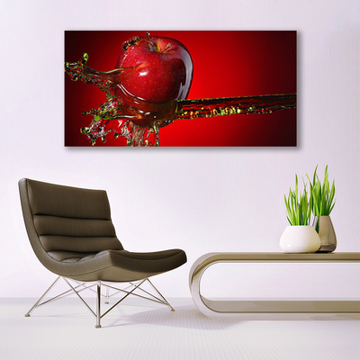 Canvas print Apple water kitchen red