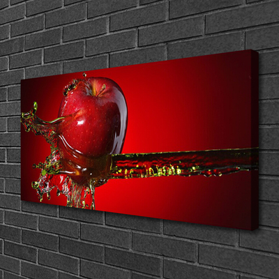 Canvas print Apple water kitchen red