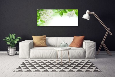 Canvas print Petals floral white green