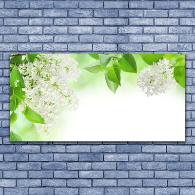 Canvas print Petals floral white green