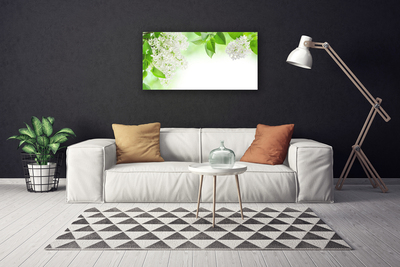 Canvas print Petals floral white green