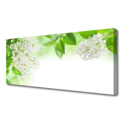 Canvas print Petals floral white green