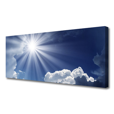 Canvas print Sun landscape blue white