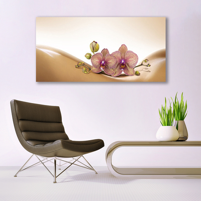 Canvas print Trees floral brown pink