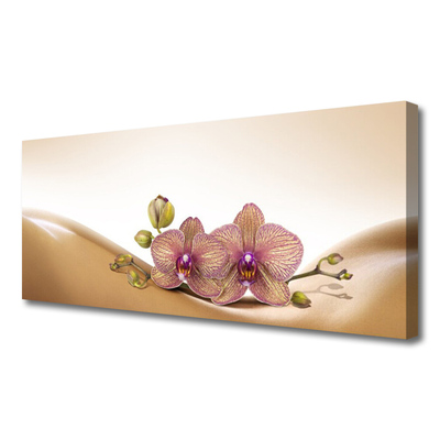 Canvas print Trees floral brown pink