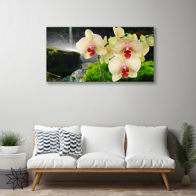 Canvas print Trees floral white red