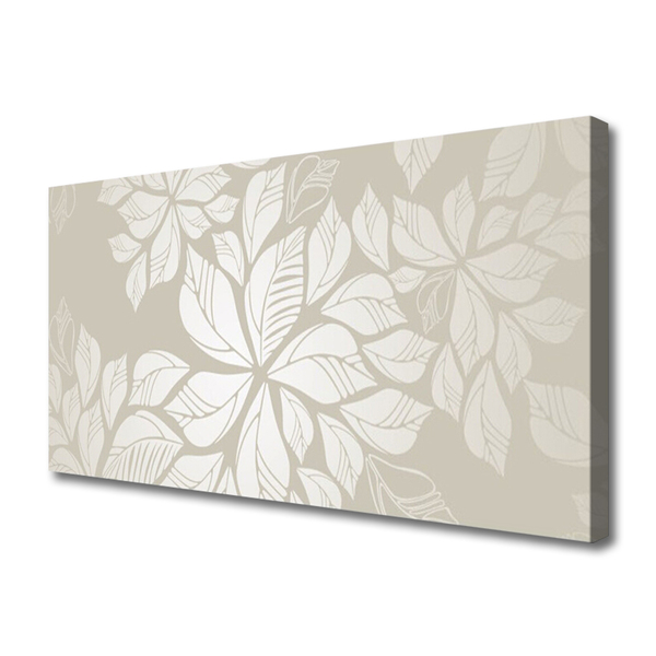 Canvas print Flowers art grey