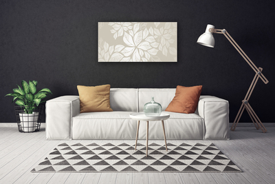 Canvas print Flowers art grey