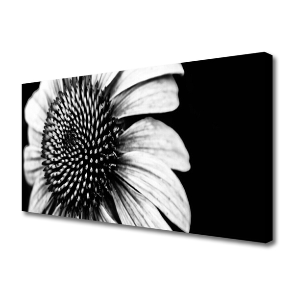 Canvas print Flower floral grey