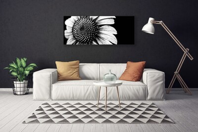 Canvas print Flower floral grey