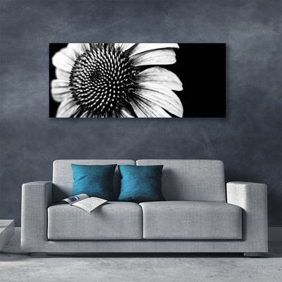 Canvas print Flower floral grey