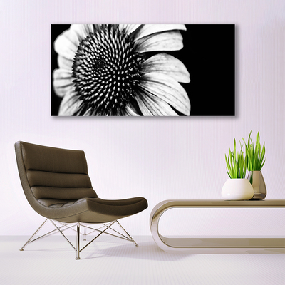 Canvas print Flower floral grey