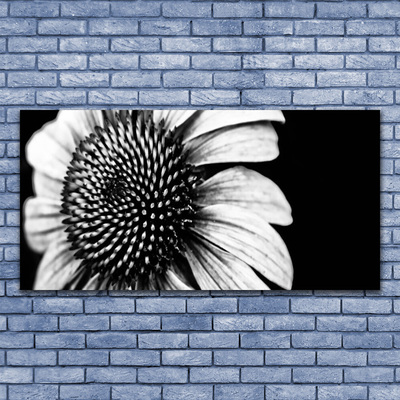 Canvas print Flower floral grey