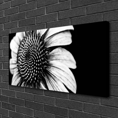 Canvas print Flower floral grey