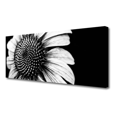 Canvas print Flower floral grey