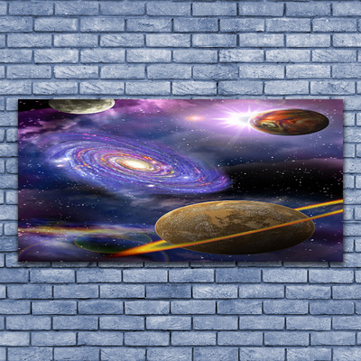 Canvas print Space universe purple grey