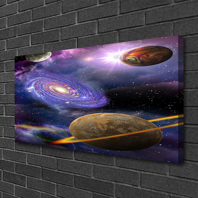 Canvas print Space universe purple grey