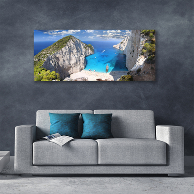 Canvas print Gulf landscape grey blue brown green
