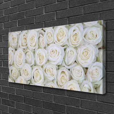 Canvas print Roses floral white
