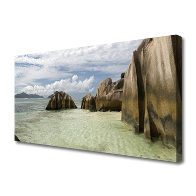 Canvas print Rock landscape grey