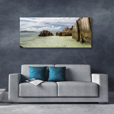 Canvas print Rock landscape grey