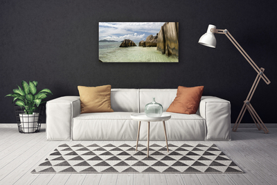 Canvas print Rock landscape grey