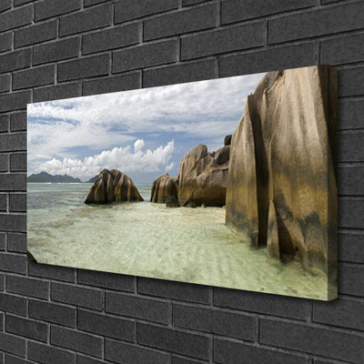 Canvas print Rock landscape grey