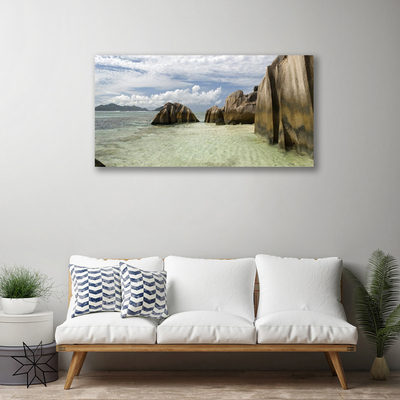 Canvas print Rock landscape grey