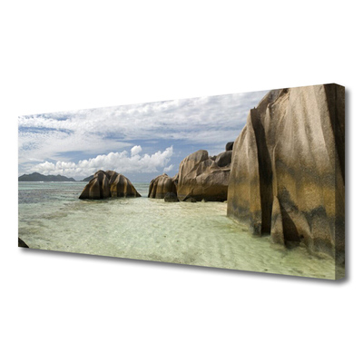 Canvas print Rock landscape grey