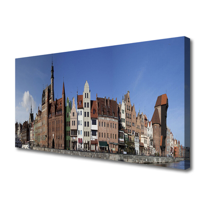 Canvas print City houses brown white