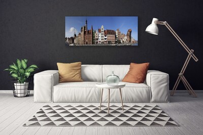 Canvas print City houses brown white