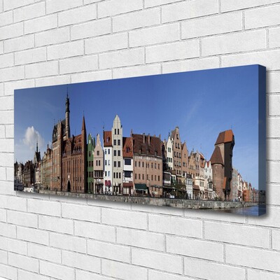 Canvas print City houses brown white