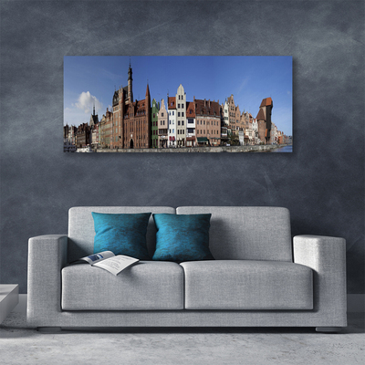 Canvas print City houses brown white