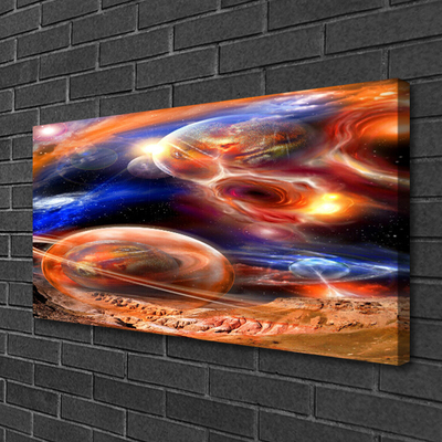 Canvas print Abstract universe yellow blue