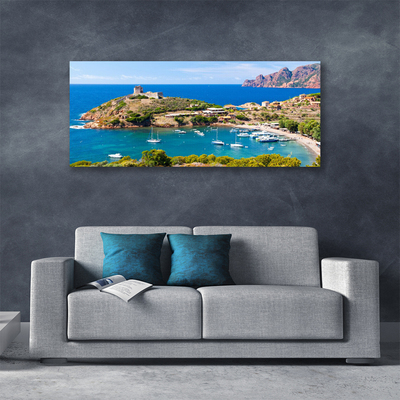 Canvas print Inlet landscape blue green