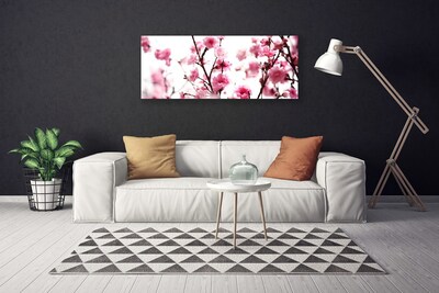 Canvas print Branches of flowers floral brown pink