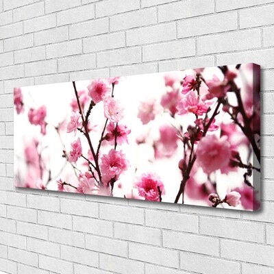 Canvas print Branches of flowers floral brown pink