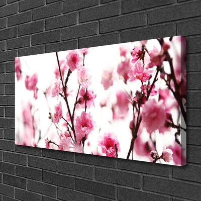 Canvas print Branches of flowers floral brown pink