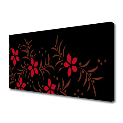 Canvas print Flowers art red yellow