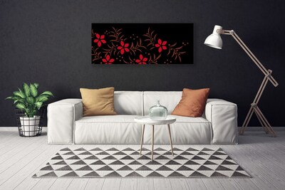 Canvas print Flowers art red yellow